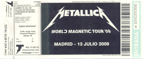 Metallica, 13 de julio de 2009