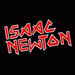 Isaac Newton in the style of Iron Maiden