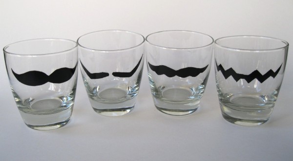Mario, Wario, Luigi, and Waluigi Mustache Drinking Glass-Set of 4