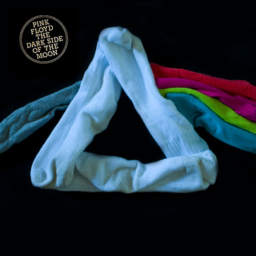 Pink Floyd's "The Dark Side of the Moon" recreated with socks