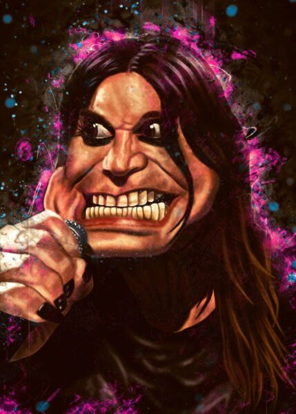 Caricatura de Ozzy Osbourne por Ábrahám Szomor